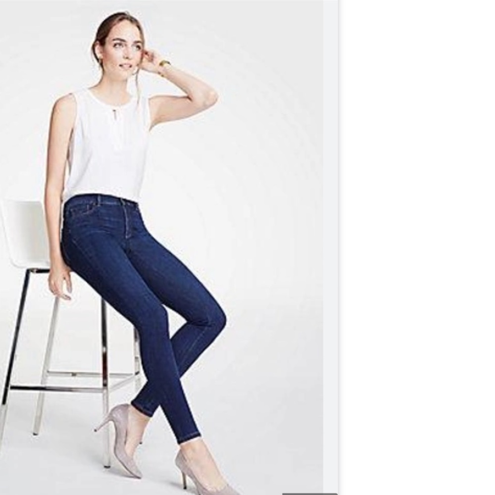 Ann Taylor Performance Stretch Curvy Mid-Rise Skinny Jeans Size 4